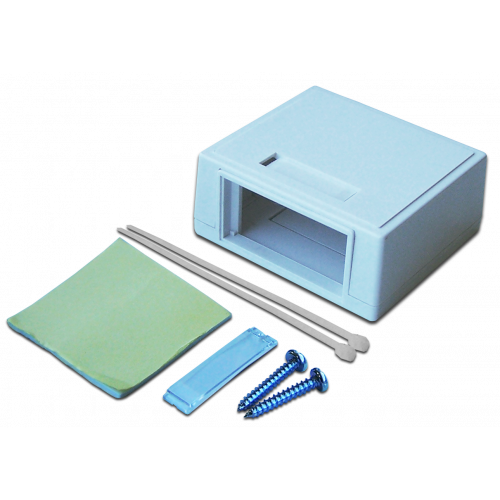 Wall mounting box for one modular insert, white